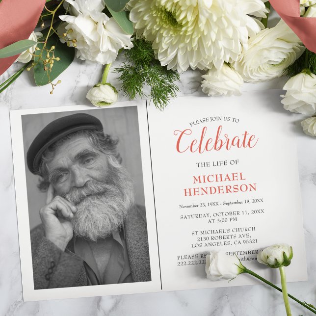 Celebrar A Vida De | Convite Memorial Funeral (Criador carregado)