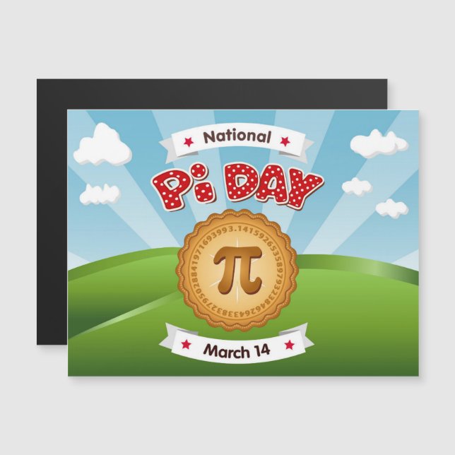 Celebrar Cartão Magnet Pi Day (Frente/Verso)