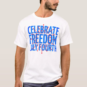 Celebrar Liberdade Quarta Camisa de Fogos de Artif