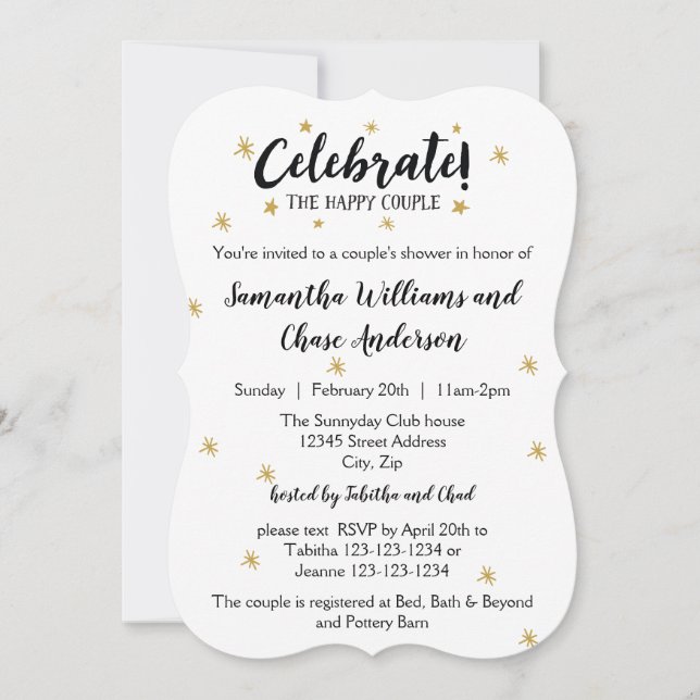 Celebrar o Casal - Convite ao Chá de casamento (Frente)