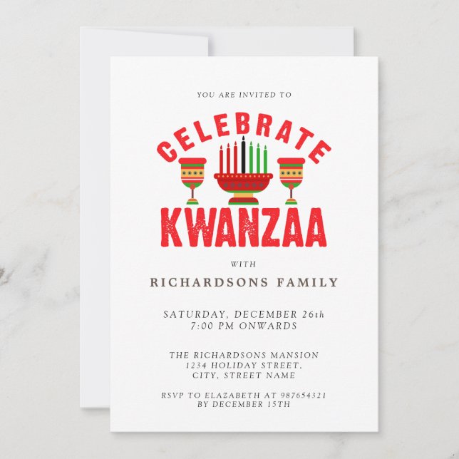 Celebrar o Convite de festas Kwanzaa (Frente)