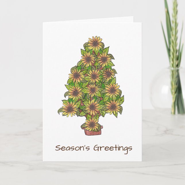 Celebrar Tudo O Cartão De Feriado Sunflower (Frente)