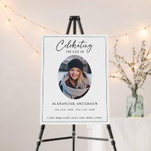 Celebration of Life Black White Memorial Funeral 