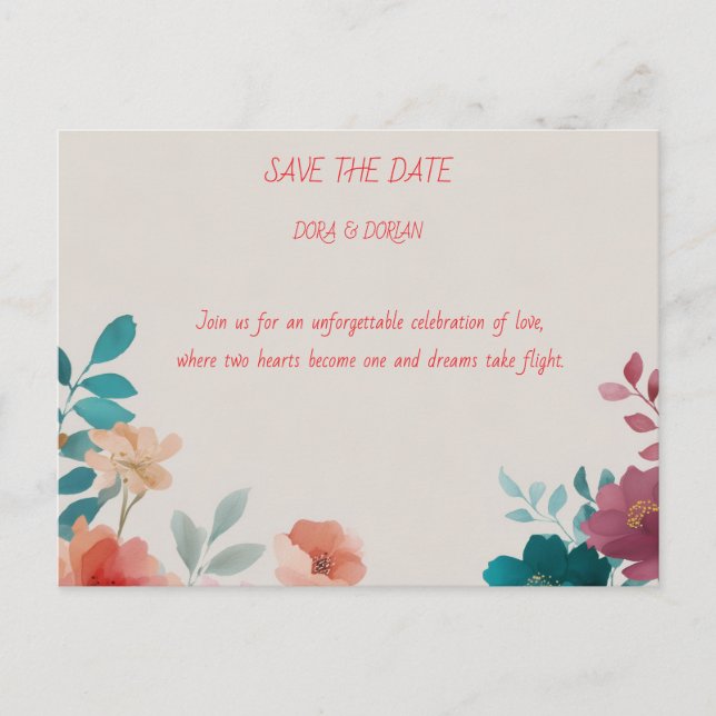 Celebre Amor e Alegria com um convite de casamento (Frente)