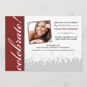 Celebre! Convite de aniversário (marrom)