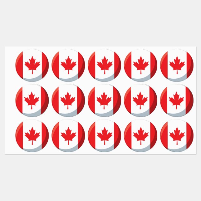 Celebre o dia de bandeira do Canadá com adesivos a (Folha)