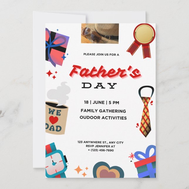 Celebre o Papai: Convite Feliz Dia dos Pais (Frente)