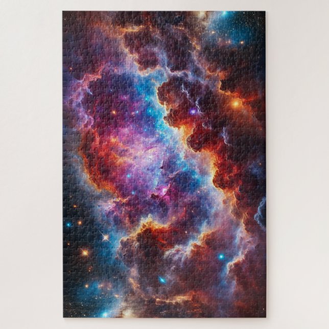 "Celestial Bloom" - Quebra-cabeça de serra (Vertical)