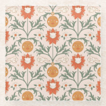 Celestial Floral Sunburst Seamless Pattern Design