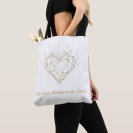 Celestial Geometric Heart Tote Bag - "Our Love