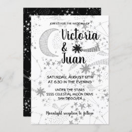Celestial & Moon Stars Convites para Casamento