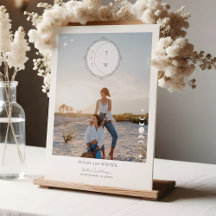 Celestial Moon Stars Monograma Sinal de Boas-vinda