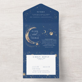 Celestial Mystical Moon Stars Halo Wedding