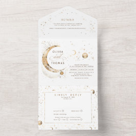 Celestial Mystical Moon Stars Halo Wedding