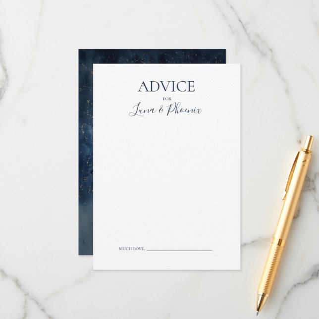 Celestial Night Sky | Cartão de Aviso de Casamento (Frente/Verso In Situ)