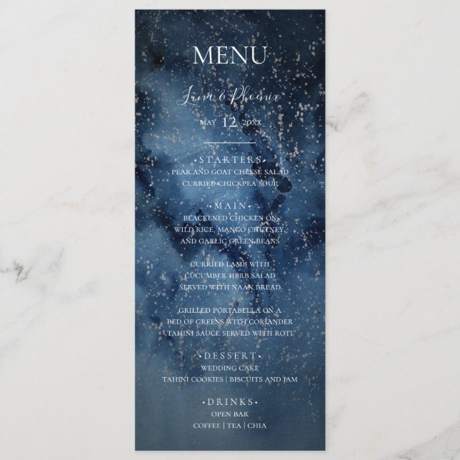 Celestial Night Sky | Menu Janto Silver Weds (Frente)