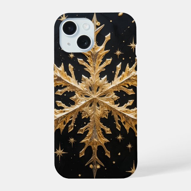 Celestial Snowflake Golden Glam Phone Case (Verso)