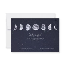 Celestial Starry Sky Moon Fases Casamento RSVP