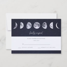 Celestial Starry Sky Moon Fases Casamento RSVP