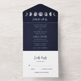 Celestial Starry Sky Moon Fases Comemoram Casament