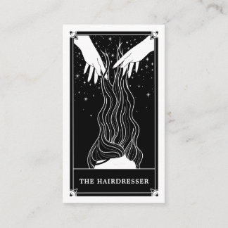 Celestial Tarot Hairdresser Negro Cartão de visita