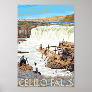 Celilo Calls Viagens vintage de Poster de Pesca