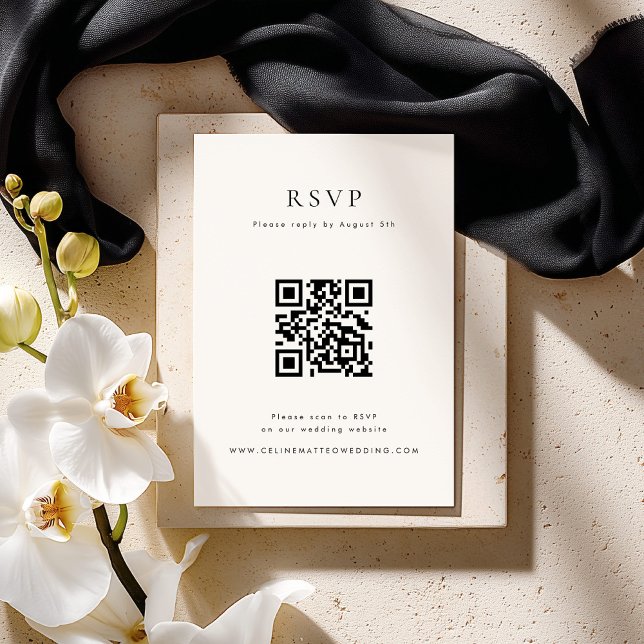 CELINE Minimalist QR Code RSVP Card (Criador carregado)