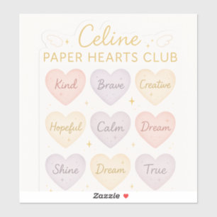 Celine Paper Hearts Club – Adesivo Pequeno de Gent