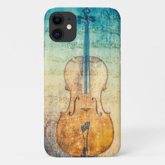 Cello com capas de iphone colorida de fundo musica