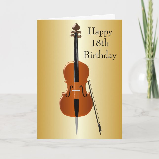 Cello Design Personalizado 18º Cartão de Aniversár (Frente)