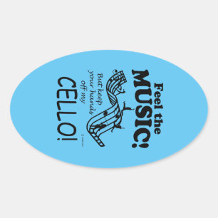 Cello Sente O Adesivo De Oval De Música