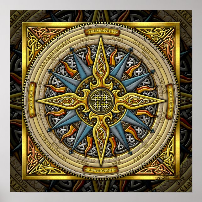 Celtic Compass FIne Art Poster (Frente)