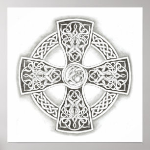 Celtic Cross Irish Poster Fine Art Impressão