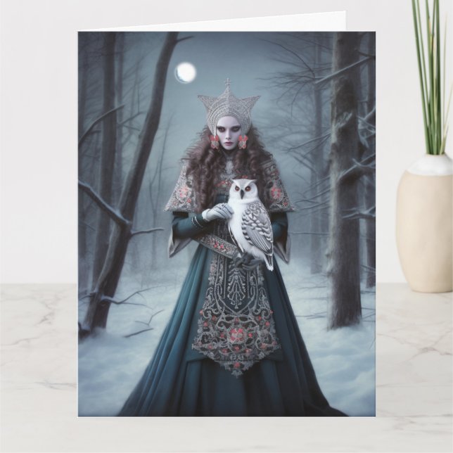 Celtic Fantasy Yuletide Goddese Cartão de Saudação (Frente)
