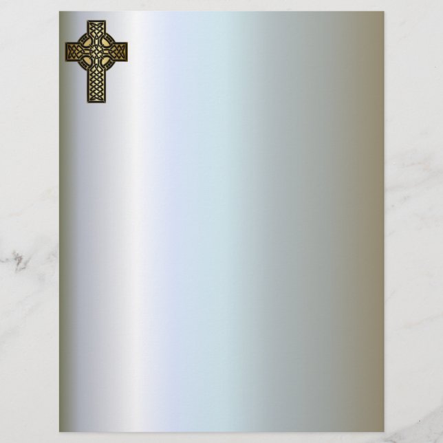 Celtic Knot Cross em Dourado e preto (Frente)