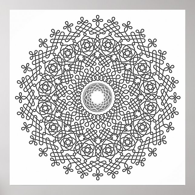 Celtic Knot Mandala 1 Poster (Frente)