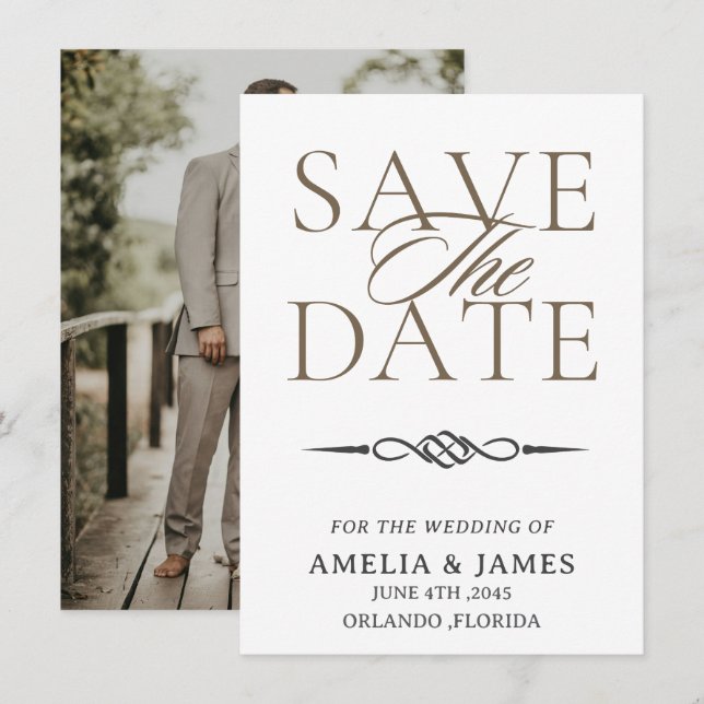 Celtic Knot Wedding Save the Date Card (Frente/Verso)
