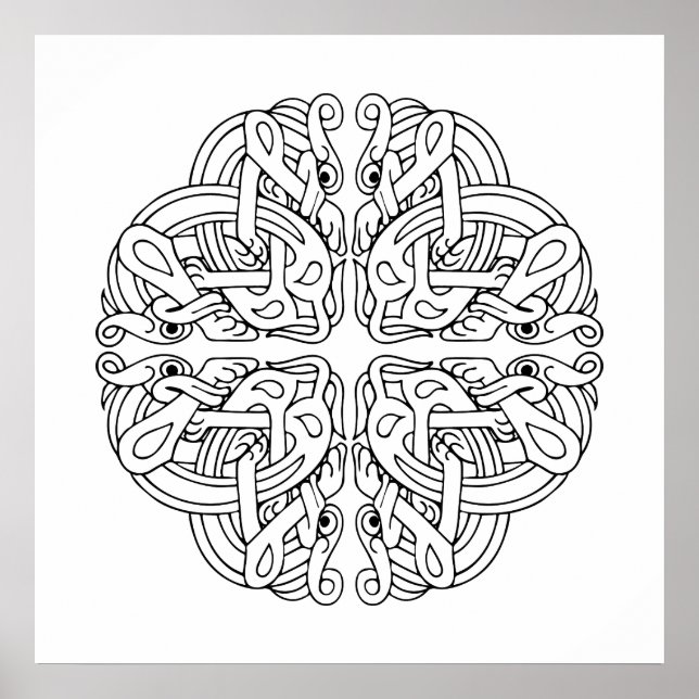 Celtic Mandala Art Poster (Frente)