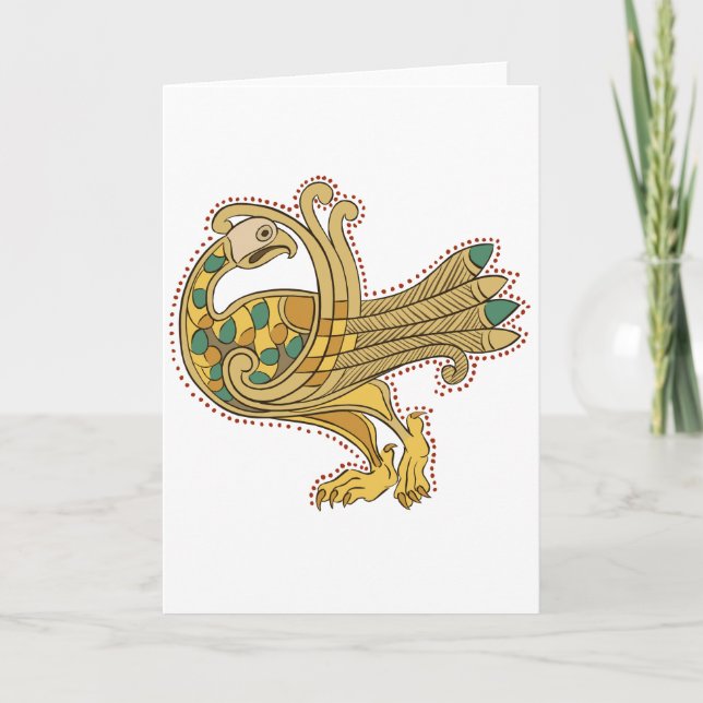 Celtic Medieval Goen Peacock, Cartão de Saudação (Frente)