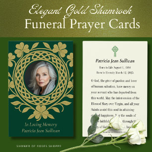 Celtic Shamrock Funeral Prayer Irlandês