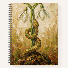 Celtic Snake Snowdrops Imbolc Rebirth Fantasy Art