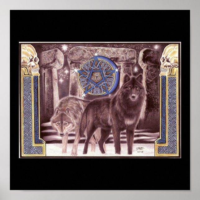 Celtic Wolf Magic Poster (Frente)