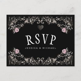 Cemetery Love MENU RSVP Casamento de Halloween Pos