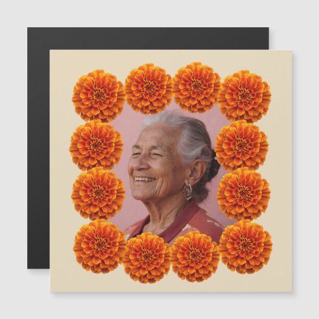 Cempasúchil Ofrenda Altar Foto Personem (Frente/Verso)