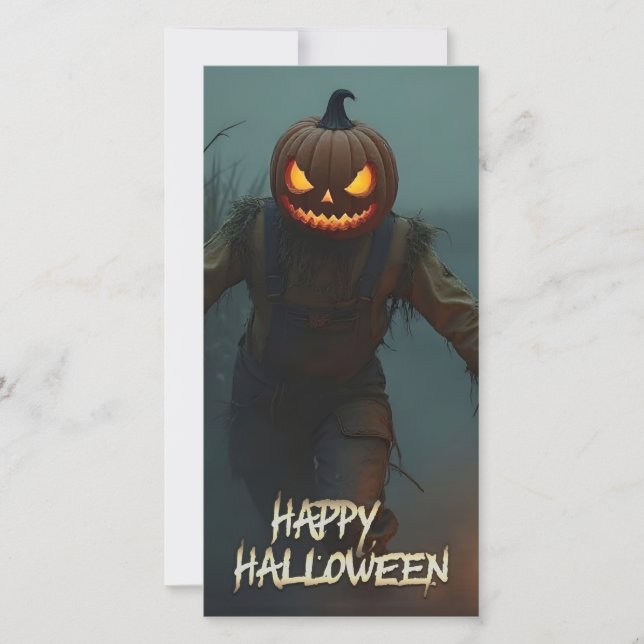 Cena Assustadora de Halloween com Abóbora Cabeçuda (Frente)