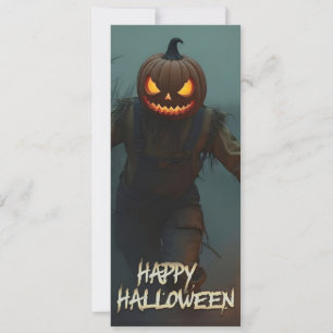 Cena Assustadora de Halloween com Cabeça de Abóbor