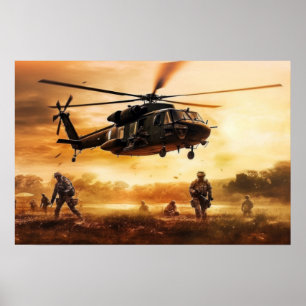 Cena de Ação Militar de poster Art