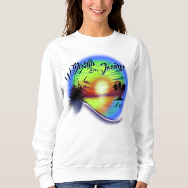 Cena de Airbrush Beach #02 T-Shirt personalizada (Frente)
