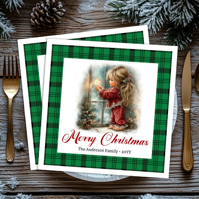Cena de Férias Aconchegante e Elegante Guardanapos (Elegant Cozy Festive Table Winter Scene Napkins)