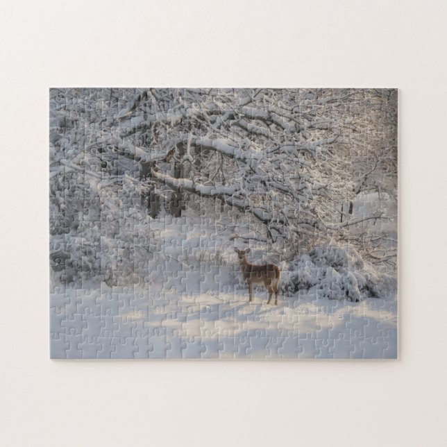 Cena de Inverno com Veados Quebra-Cabeça (Horizontal)